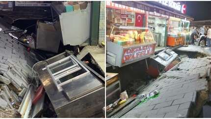 Kumpircilerin olduğu sokakta göçük...