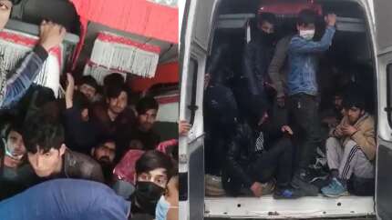17 kişilik minibüsten, 40 düzensiz göçmen çıktı