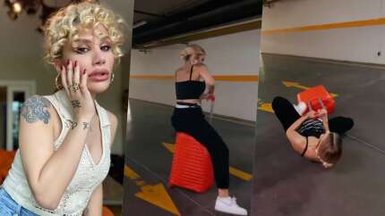 Yalnızlıktan dert yanan İrem Derici otoparkta yere kapaklandı, gülme krizine girdi