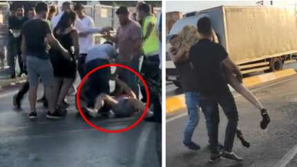 Taksim'in ortasında kadınların 'laf atma' kavgası! Saç saça baş başa girdiler...