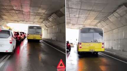 İstanbullunun İETT çilesi erken saatlerde başladı! Yolda arızalandı, trafiği felç etti!