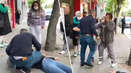 Sokak ortasında sevgili dehşeti: Tartıştığı kadını tekme tokat dövdü! Saniye saniye kamerada...
