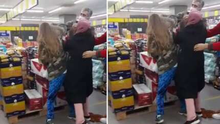 Markette kadınlar saç saça baş başa birbirine girdi! Nedenine inanamayacaksınız!