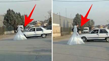 Damat istedi onlar yaptı! 'Yok artık' dedirten anlar... Gelin ve damadın etrafında drift terörü!
