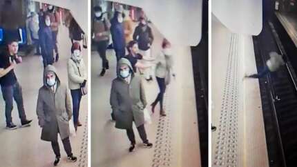 Metro durağında dehşet: Kadın yolcuyu raylara itti! Saniye saniye kamerada...
