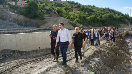 Bakan Kurum ve Bakan Karaismailoğlu, Bozkurt’ta çalışmaları yerinde inceledi