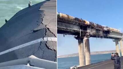 Kerç Köprüsü'nün patlama sonrası görüntüleri ortaya çıktı! İşte köprünün son durumu...