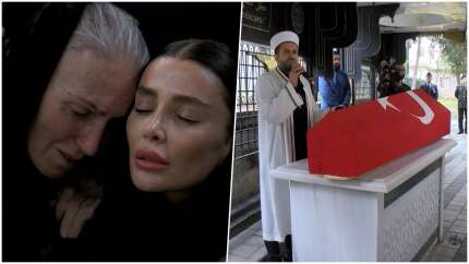 Özge Ulusoy'un babası gözyaşları içinde son yolculuğuna uğurlandı
