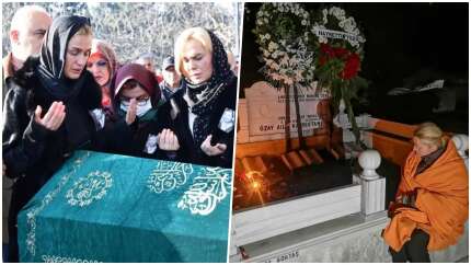 Tuğba Özay vefat eden babasının mezarının başından ayrılmadı