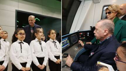 İstanbul Havalimanı metrosu açılışında dikkat çeken anlar! Cumhurbaşkanı Erdoğan, çocuklarla şarkı söyleyip metroyu kullandı...