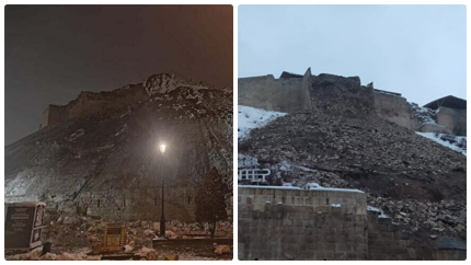 7.4'lük depremde tarihi Gaziantep Kalesi yıkıldı! İşte son hali...