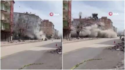 Malatya'da meydana gelen depremde 6 katlı bina yerle bir oldu