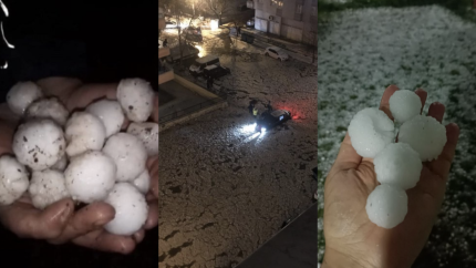 Gaziantep'te misket büyüklüğünde dolu yağdı!