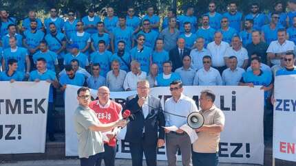 Akbelen maden sahası çalışanlarından TBMM önünde eylem: Ekmeğimize sahip çıkabilmek için buradayız!