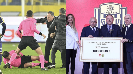 TFF'nin hakem Halil Umut Meler'e yumruk atan MKE Ankaragücü başkanı Faruk Koca'ya Fair Play ödülü verdiği ortaya çıktı!