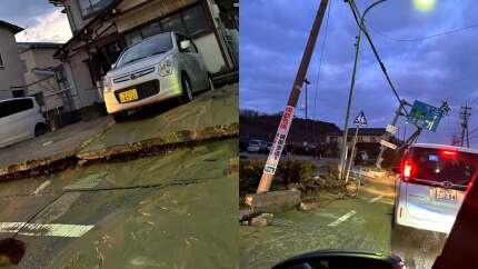 Japonya'dan korkunç görüntüler: Adeta yer yarıldı!