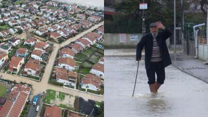 Silivri'de halk İSKİ mağduru! Projeyi iptal ettiler: 20 dakika yağmur yağdı bölge göle döndü!