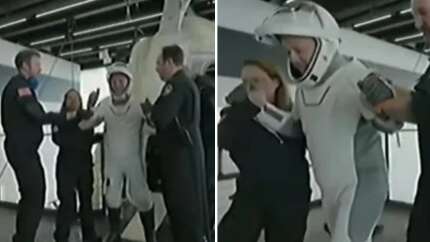 İlk Türk astronot Alper Gezeravcı'nın Dragon kapsülünden çıkış anı! Dünya'ya böyle ayak bastı...