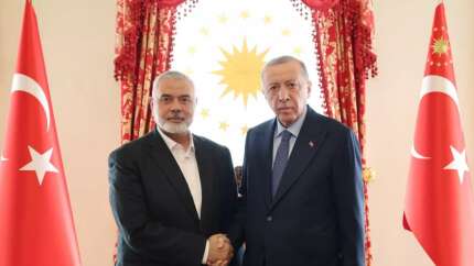 Dolmabahçe'de kritik görüşme... Cumhurbaşkanı Erdoğan, Haniye'yi kabul etti