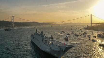 Preveze Deniz Zaferi’nin 486’ncı yılı! TCG Anadolu ve 15 savaş gemisi yeniden Boğaz'da!