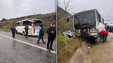 Balıkesir Gönen'de servis aracı kaza yaptı: 4'ü ağır 26 kişi yaralandı!