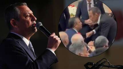 CHP Kurultayı'nda gergin anlar! Berhan Şimşek adaylığı düşürülünce Özgür Özel'in üzerine yürüdü
