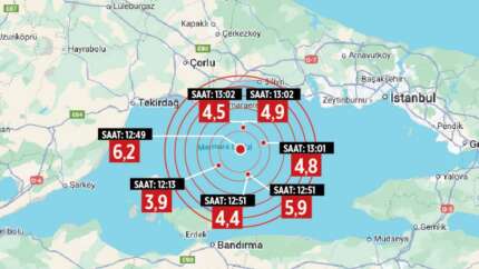 İstanbul depreminde ilçe ilçe hissedilen şiddet belli oldu! USGS haritayı paylaştı... Depremin en çok hissedildiği ilçe Beylikdüzü!