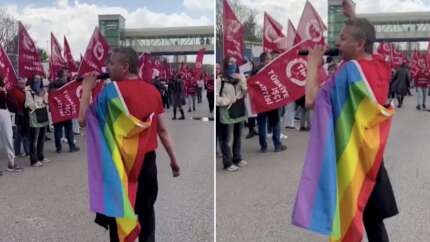 İrfan Değirmenci’nin LGBT bayrağıyla 1 Mayıs çıkışı Ankara’yı karıştırdı!