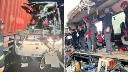 Yolcu otobüsü TIR'a çarptı! Adana–Gaziantep otoyolunda korkunç kaza: 6 kişi hayatını kaybetti! İlk görüntüler geldi...