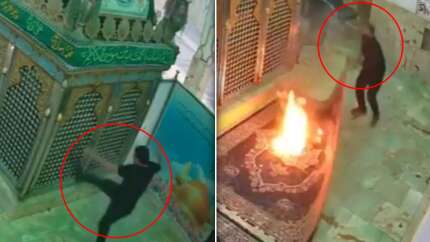 Kim bu vandallar? İran'daki protestoların maskesi düştü! Türbeyi ateşe verdiler...