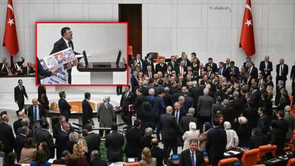 Veli Ağbaba’nın "Tabutlu" protestosu Meclis’i savaş alanına çevirdi! Yumruklaşmaya varan kavga...