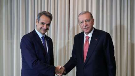 Cumhurbaşkanı Erdoğan, Kiryakos Miçotakis'i kabul etti