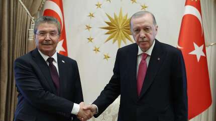 Cumhurbaşkanı Erdoğan, KKTC Başbakanı Üstel'i kabul etti