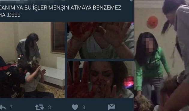&Uuml;niversiteli kızlar &ouml;nce twitter'da tartıştı, sonra ev bastı! / VİDEO (+18)