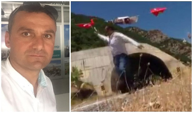 PKK'nın kurşun yağmuru altında T&uuml;rk bayrağını oraya astı! İşte o anlar... / VİDEO