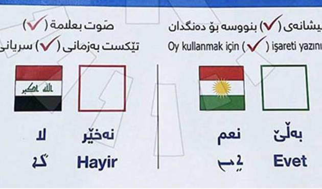 Barzani geri adım atmıyor! IKBY referandum i&ccedil;in 3 dilli pusula bastırdı...