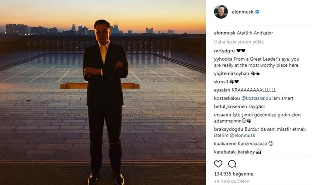 Elon Musk Anıtkabir paylaşımı yaptı...