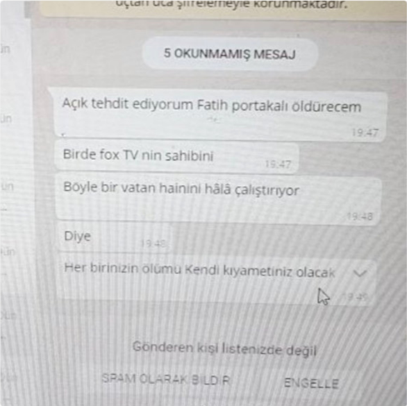 Fatih_Portakal_OIluImle_Tehdit_EdildigIi_MesajA_AcIAk_AcIAk_Sosyal_Medyadan_PaylasItA