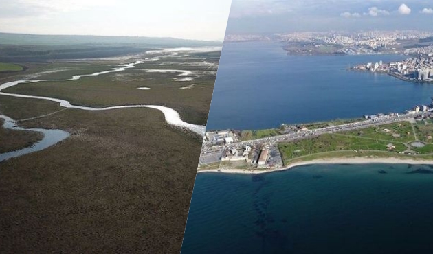 Kanal İstanbul'un g&uuml;zergahı havadan g&ouml;r&uuml;nt&uuml;lendi!