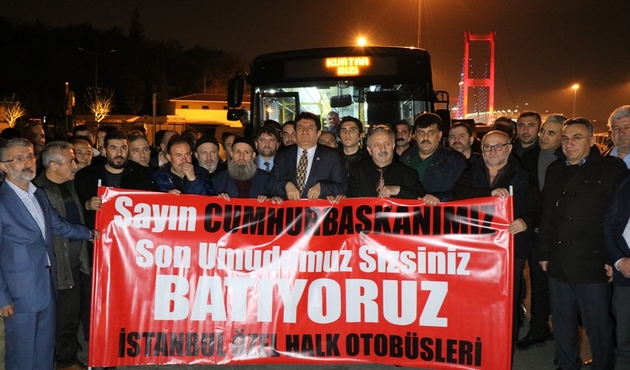 &Ouml;zel Halk Otob&uuml;s&uuml; işletmecilerinden &uuml;cret eylemi...