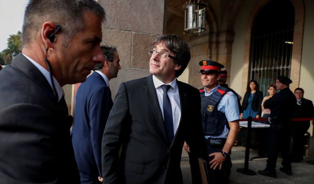 Katalan lider Carles Puigdemont g&ouml;zaltında