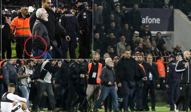 Aleksis &Ccedil;ipras'ın yakın dostu sahaya silahla daldı!