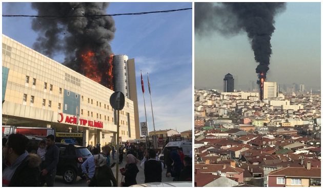 Gaziosmanpaşa'daki Taksim İlkyardım hastanesinde b&uuml;y&uuml;k yangın...
