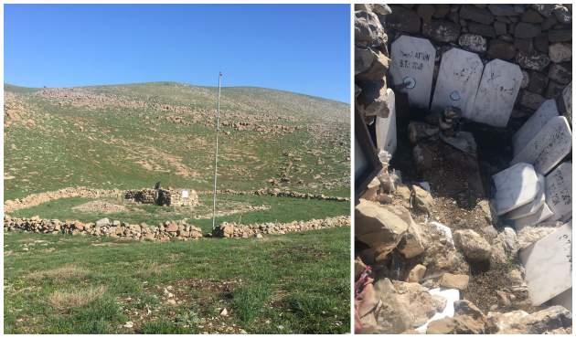 PKK'lılar Lavike Ğerib'e ait t&uuml;rbeyi ter&ouml;rist mezarlığına &ccedil;evirmişler!