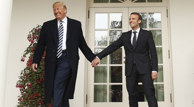 Trump'tan Macron'a: Biz gelmeden önce Almanca öğreniyordunuz