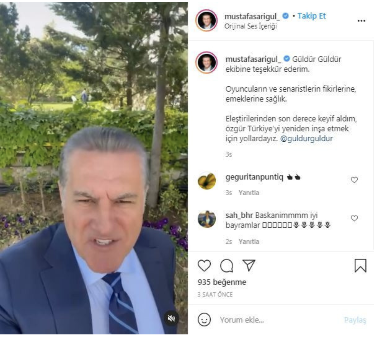 Güldür Güldür Show'da Mustafa Sarıgül taklidi olay! Hemen açıklama geldi - Memur Haber