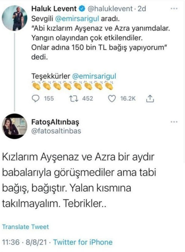 Haluk Levent'in paylaşımına Emir Sarıgül'ün eski eşi Fatoş Altınbaş'tan dikkat çeken yorum