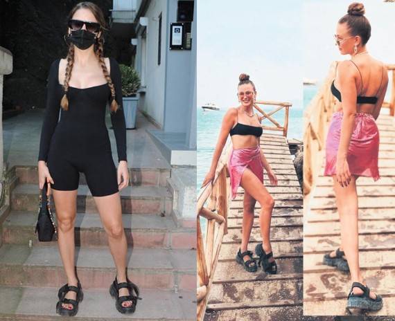 Serenay Sarıkaya bu kez sınıfta kaldı! Sandaletini g&ouml;ren şaşkına d&ouml;nd&uuml; 