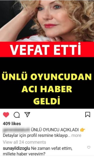 Sosyal medyada usta sanat&ccedil;ı Suna Yıldızoğlu'nu &ouml;ld&uuml;rd&uuml;ler 