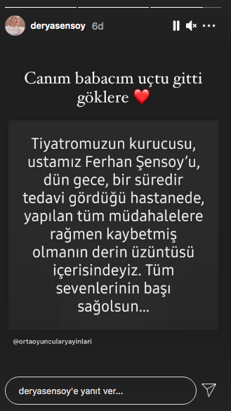 Ferhan Şensoy'a eski eşi Derya Baykal ve kızları Müjgan Ferhan Şensoy ile Derya Şensoy'dan acı veda...